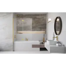 Radaway Essenza Gold PND II arany kádparaván 130 átlátszó jobbos kád, zuhanykabin