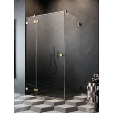 Radaway Essenza Pro 8 Gold KDJ szögletes arany zuhanykabin 110x70 átlátszó balos kád, zuhanykabin