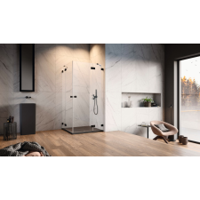 Radaway Essenza Pro Black KDD szögletes fekete zuhanykabin 90x90 átlátszó kád, zuhanykabin