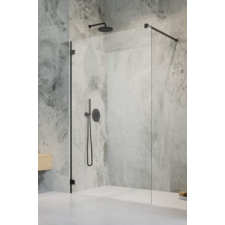 Radaway Essenza Pro Black Walk-in fekete zuhanyfal 65 kád, zuhanykabin