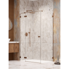 Radaway Essenza Pro Brushed Copper KDJ szögletes szálcsiszolt réz zuhanykabin 90x110 átlátszó jobbos kád, zuhanykabin