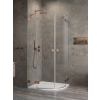 Radaway Essenza Pro Brushed Copper PDD íves szálcsiszolt réz zuhanykabin 90x100 átlátszó