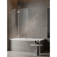 Radaway Essenza Pro Brushed Copper PND II szálcsiszolt réz kádparaván 140 átlátszó jobbos kád, zuhanykabin