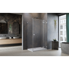 Radaway Essenza Pro Brushed Nickel KDJ szögletes szálcsiszolt króm zuhanykabin 120x70 átlátszó balos kád, zuhanykabin