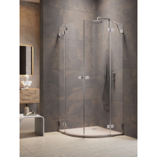 Radaway Essenza Pro Brushed Nickel PDD íves szálcsiszolt króm zuhanykabin 100x100 átlátszó kád, zuhanykabin