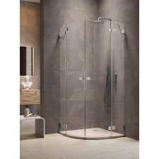 Radaway Essenza Pro Brushed Nickel PDD íves szálcsiszolt króm zuhanykabin 90x80 átlátszó kád, zuhanykabin