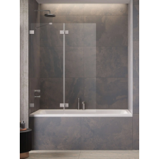 Radaway Essenza Pro Brushed Nickel PND II szálcsiszolt króm kádparaván 100 átlátszó balos kád, zuhanykabin