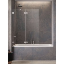 Radaway Essenza Pro Brushed Nickel PND II szálcsiszolt króm kádparaván 110 átlátszó balos kád, zuhanykabin