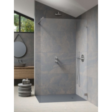 Radaway Essenza Pro Brushed Nickel Walk-in szálcsiszolt króm zuhanyfal 105 kád, zuhanykabin