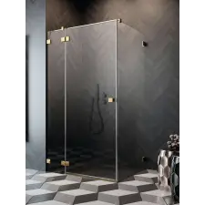 Radaway Essenza Pro Gold KDJ szögletes arany zuhanykabin 110x75 átlátszó balos kád, zuhanykabin