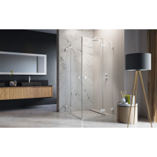 Radaway Essenza Pro White KDD szögletes fehér zuhanykabin 100x80 átlátszó kád, zuhanykabin