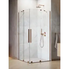 Radaway Furo Brushed Copper KDD szögletes szálcsiszolt réz zuhanykabin 110x100 átlátszó kád, zuhanykabin