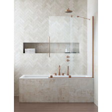 Radaway Furo Brushed Copper PND II szálcsiszolt réz kádparaván 170 átlátszó balos kád, zuhanykabin