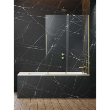 Radaway Furo Brushed Gold PND II szálcsiszolt arany kádparaván 120 átlátszó jobbos kád, zuhanykabin