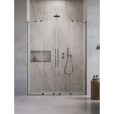 Radaway Furo Brushed GunMetal DWD szálcsiszolt fegyvermetál zuhanyajtó 130 átlátszó kád, zuhanykabin