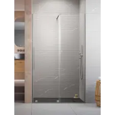 Radaway Furo Brushed Nickel DWJ szálcsiszolt króm zuhanyajtó 160 átlátszó balos kád, zuhanykabin