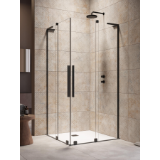 Radaway Furo SL Black KDD szögletes fekete zuhanykabin 80x120 átlátszó kád, zuhanykabin