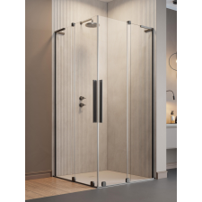 Radaway Furo SL Brushed Gunmetal KDD szögletes szálcsiszolt fegyvermetál zuhanykabin 100x90 átlátszó kád, zuhanykabin