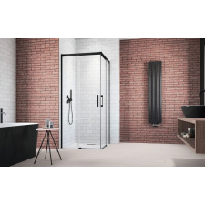 Radaway Idea 8 Black KDD szögletes fekete zuhanykabin 80x90 átlátszó kád, zuhanykabin