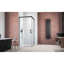 Radaway Idea Black KDD szögletes fekete zuhanykabin 110x75 átlátszó kád, zuhanykabin