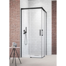  Radaway Idea Black KDD szögletes, tolóajtós 90x90 fekete zuhanykabin kád, zuhanykabin