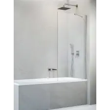 Radaway Idea Brushed Nickel PNJ II szálcsiszolt króm kádparaván 100 átlátszó kád, zuhanykabin
