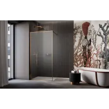 Radaway Modo F II Brushed Copper Walk-in szálcsiszolt réz zuhanyfal 125 átlátszó kád, zuhanykabin