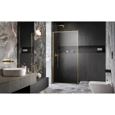 Radaway Modo F II Gold Walk-in arany zuhanyfal? 135 átlátszó kád, zuhanykabin