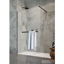 Radaway Modo New Black II 110 zuhanyfal törölközőtartóval, fekete (389114-54-01W) kád, zuhanykabin