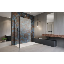 Radaway Modo New Black IV Walk-in fekete zuhanyfal 120x100 átlátszó kád, zuhanykabin
