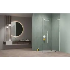 Radaway Modo SL II White Walk-in fehér zuhanyfal 75 átlátszó balos kád, zuhanykabin