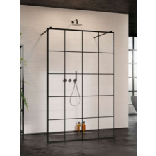 Radaway Modo X Black I Factory Walk-in fekete zuhanyfal 130 kád, zuhanykabin