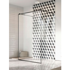 Radaway Modo X Black I Frame Walk-in fekete zuhanyfal 130 kád, zuhanykabin