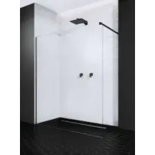 Radaway Modo X Black II Walk-in fekete zuhanyfal 140 kád, zuhanykabin