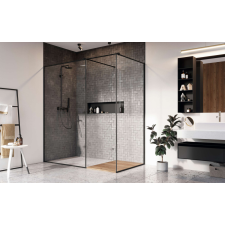 Radaway Modo X Black III Frame Walk-in fekete zuhanyfal 50x50 átlátszó kád, zuhanykabin