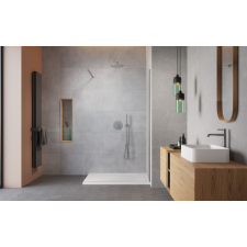 Radaway Modo X Brushed Nickel II Walk-in szálcsiszolt króm zuhanyfal 105 átlátszó kád, zuhanykabin