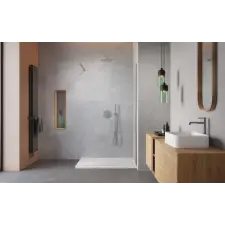 Radaway Modo X Brushed Nickel II Walk-in szálcsiszolt króm zuhanyfal 130 átlátszó kád, zuhanykabin