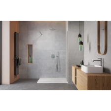 Radaway Modo X Brushed Nickel II Walk-in szálcsiszolt króm zuhanyfal 85 átlátszó kád, zuhanykabin