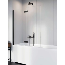 Radaway Nes 8 Black PND I fekete kádparaván 140 átlátszó jobbos kád, zuhanykabin