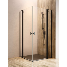 Radaway Nes Black KDD II szögletes fekete zuhanykabin 100x80 átlátszó kád, zuhanykabin