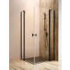 Radaway Nes Black KDD II szögletes fekete zuhanykabin 90x100 átlátszó
