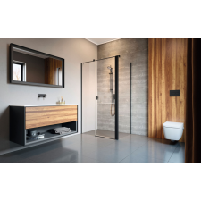 Radaway Nes Black KDS II szögletes fekete zuhanykabin 100x90 átlátszó balos kád, zuhanykabin