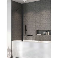 Radaway Nes Black PND II fekete kádparaván 140 átlátszó jobbos kád, zuhanykabin