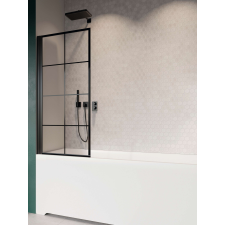 Radaway Nes Black PNJ I Factory fekete kádparaván 70 átlátszó balos kád, zuhanykabin