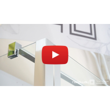 Radaway Nes Brushed Nickel PTJ szögletes szálcsiszolt króm zuhanykabin 100x100 átlátszó jobbos kád, zuhanykabin