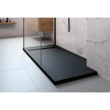 Radaway Teos F lapos szögletes műmárvány zuhanytálca Fekete színben kád, zuhanykabin
