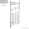 Radeco ADAMO AD1-400/L 490x450 törölközőszárítós radiátor, MERKURY 1 (metál ezüst) színben
