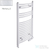Radeco ADAMO AD2-400/L 680x450 törölközőszárítós radiátor, MERKURY 2 (ezüst) színben