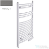 Radeco ADAMO AD2-600/L 680x650 törölközőszárítós radiátor, MERKURY 4 (metál szürke) színben