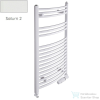Radeco ADAMO AD7-500/L 1630x550 törölközőszárítós radiátor, SATURN 2 (matt fehér) színben